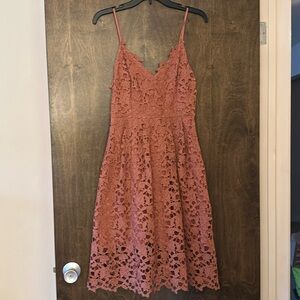 Mauve ASTR Lacy Tank Dress